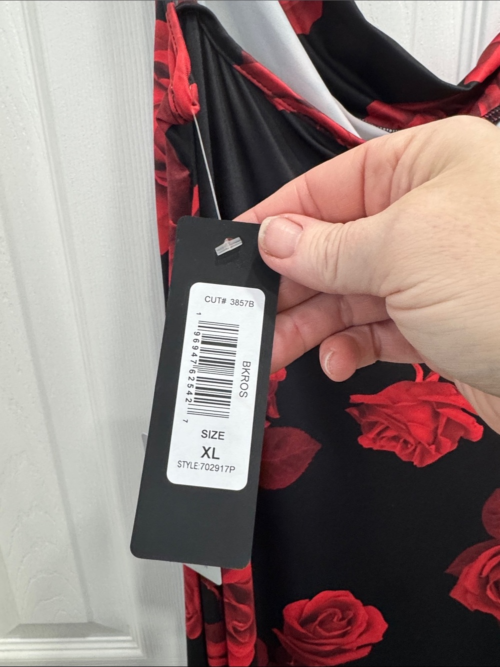 bebe Black Dress with Red Floral Accent - Picture 4 of 6